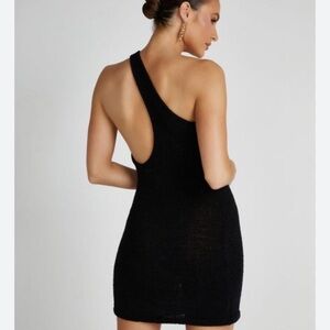 Meshki One Shoulder Dress in Light Gray/Blue